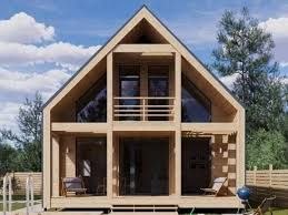Casă A-Frame cu balcon la mansardă